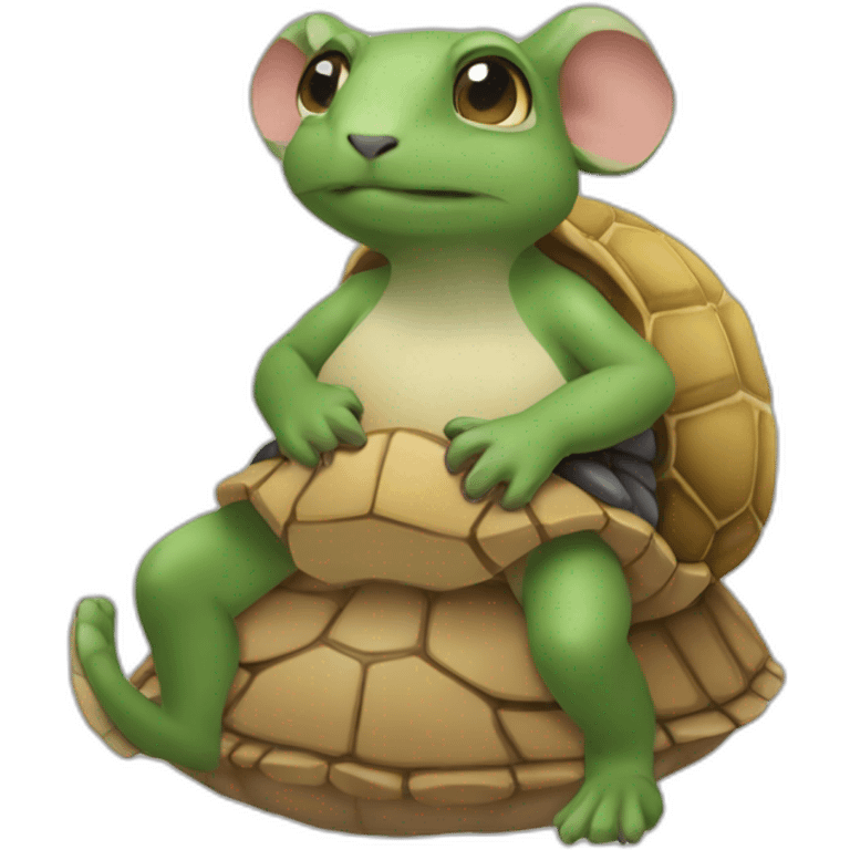 Raton laveur sur tortue emoji