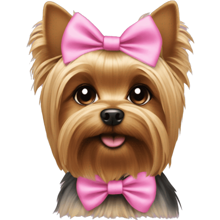  yorkie dog with pink bow emoji