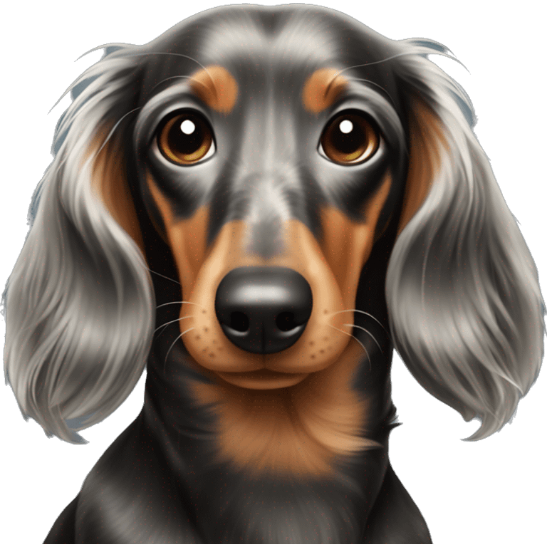 Dachshund dapple with long hair emoji