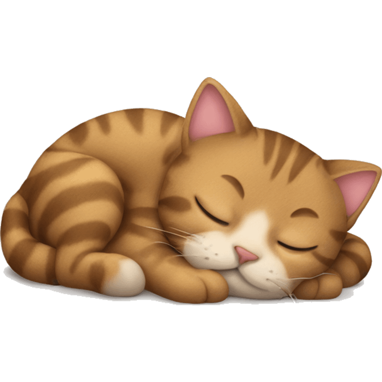 tabby cat sleeping on a teddy bear emoji