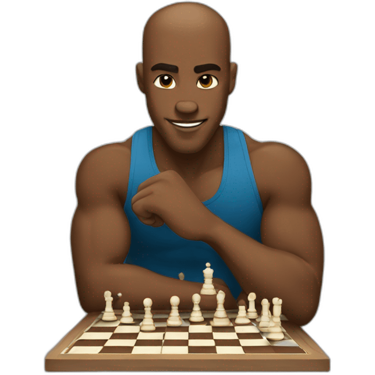 Boxer playing chess emoji