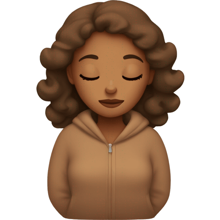 brown cozy girl sleeping  emoji