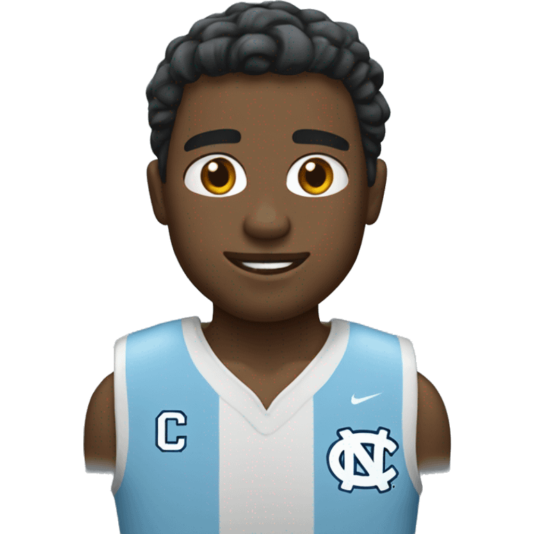 White male wearing North Carolina Tar Heels emoji