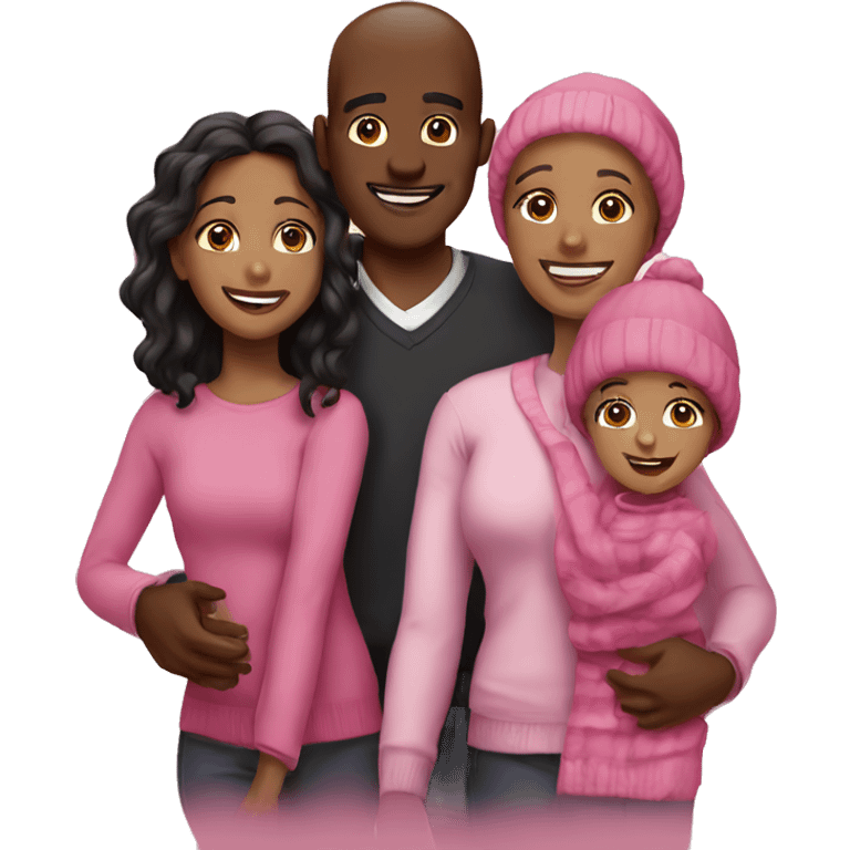 Black Christmas Family smiling pink emoji