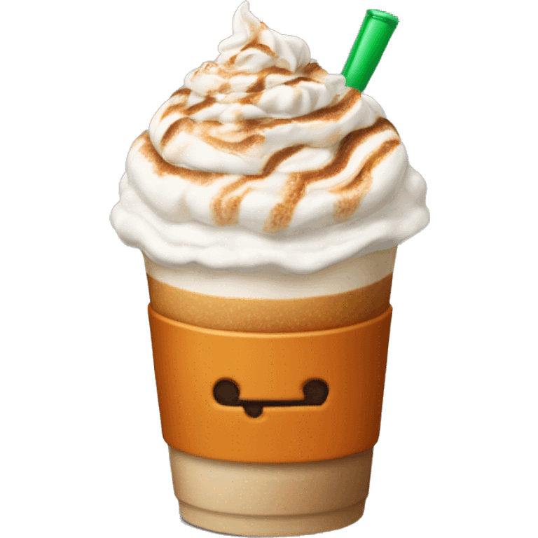 Pumpkin spice latte with whipped cream on top emoji