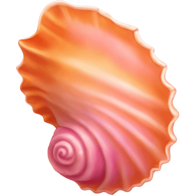 Pink and orange sea shell emoji