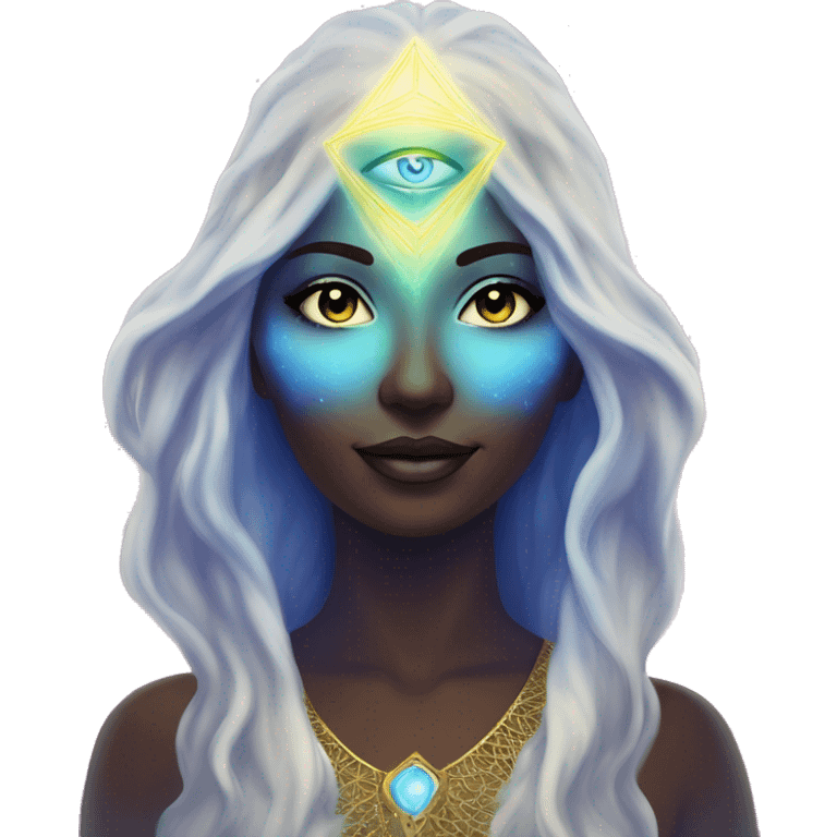 Pleiadian radiant glowing diva woman female third eye emoji