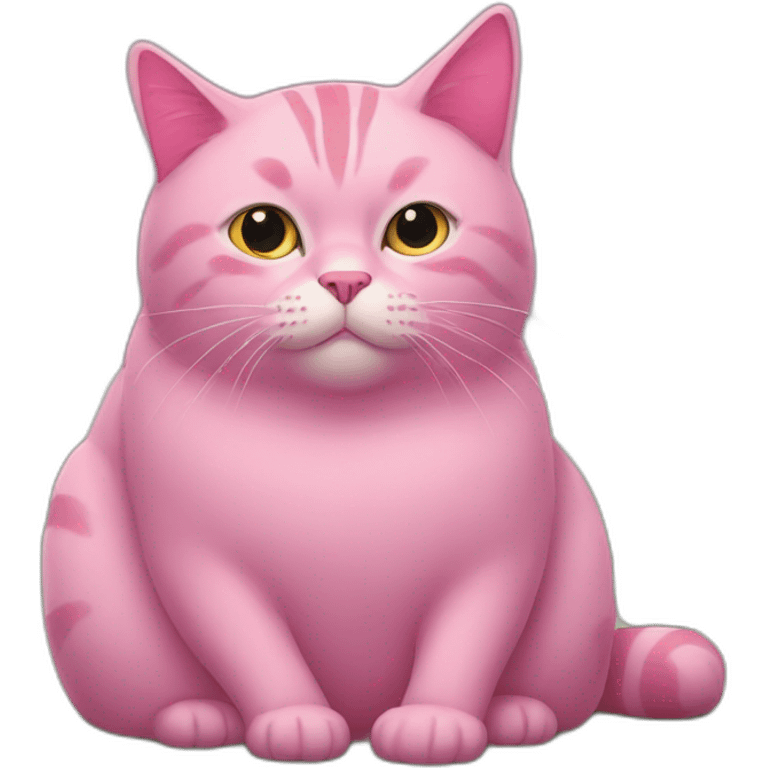 pink cat sits and watches TV emoji