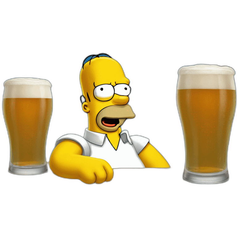 Homer Simpson drink beer emoji