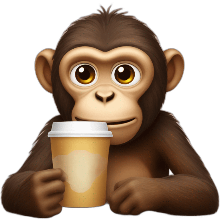 Monkey drink coffee  emoji