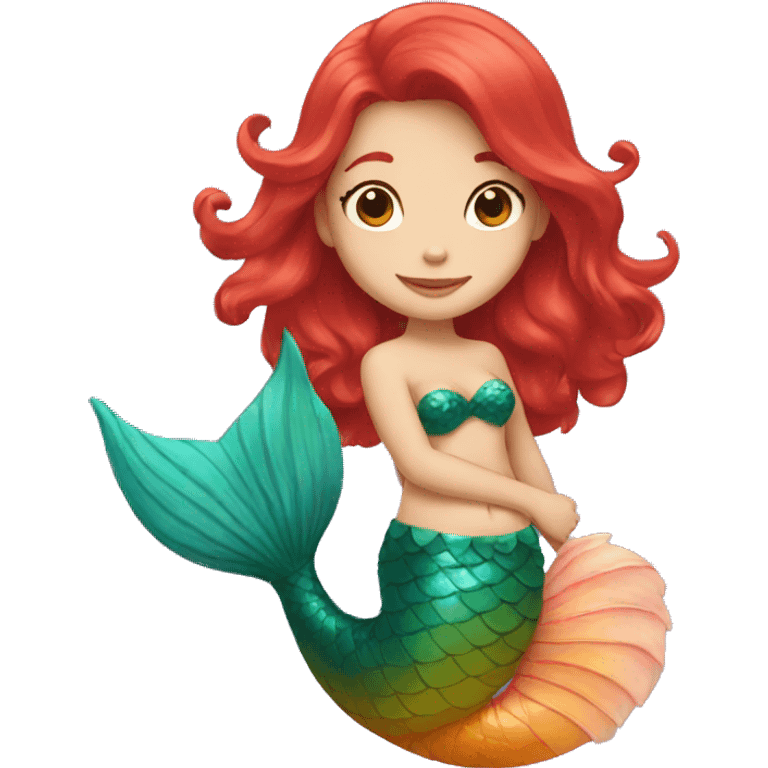 mermaid with red hair shows a heart emoji