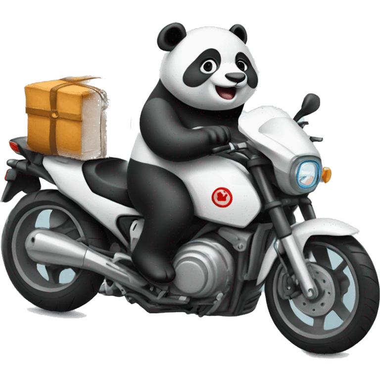 Un panda en moto emoji