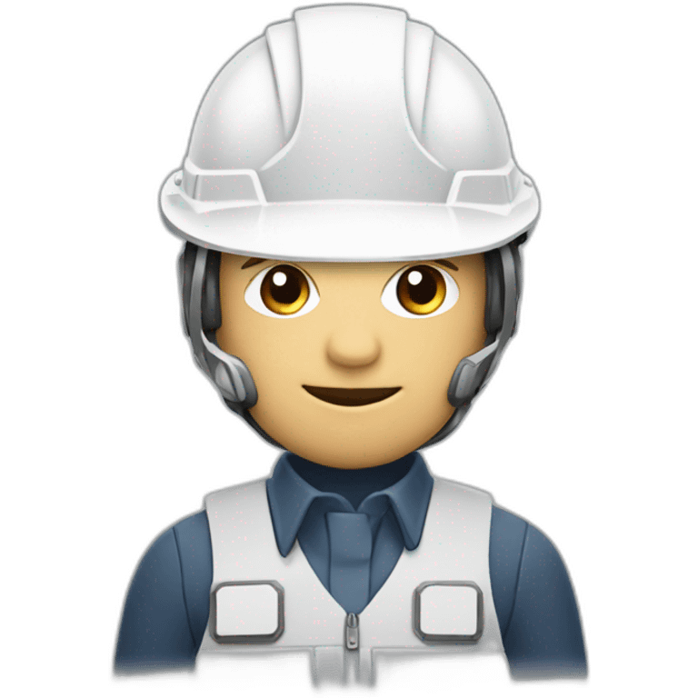 Electrical engineer with white helmet emoji