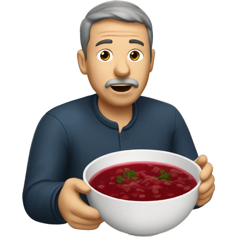 man eating borscht emoji