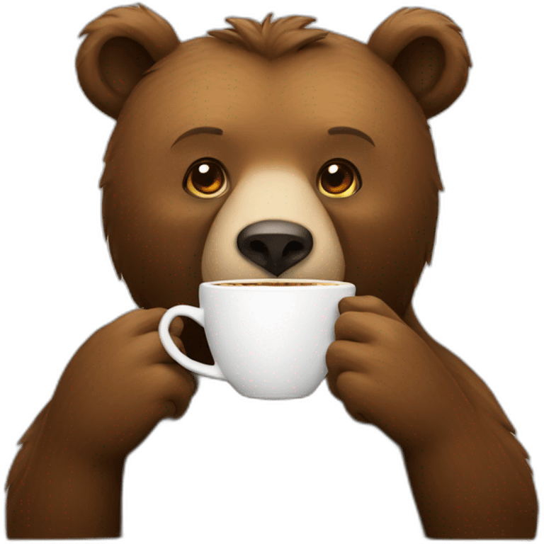 bear drinking coffee emoji