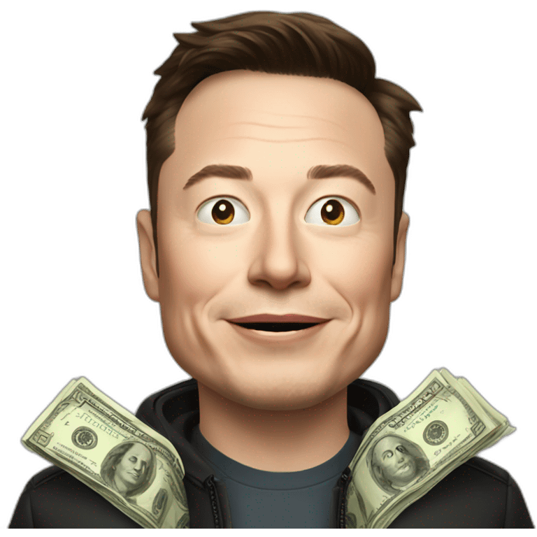 Elon musk with money emoji