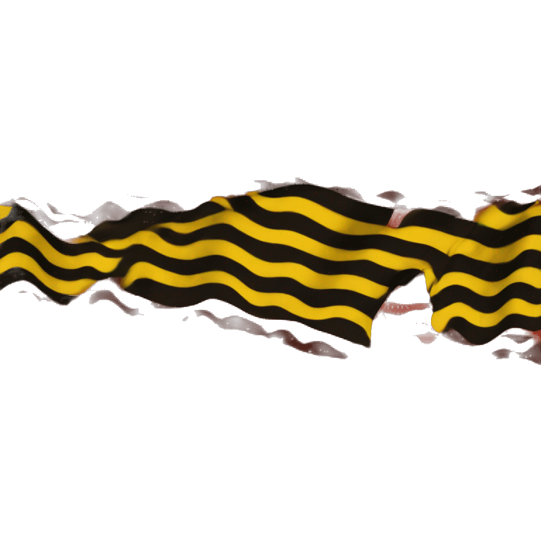 A wavy red and black flag with a medium sized yellow circle  emoji