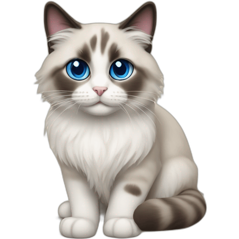 Blue eyed ragdoll cat emoji