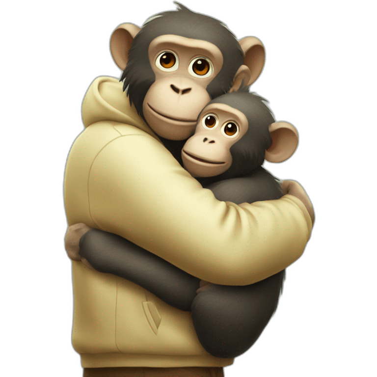 monkey hug cow emoji