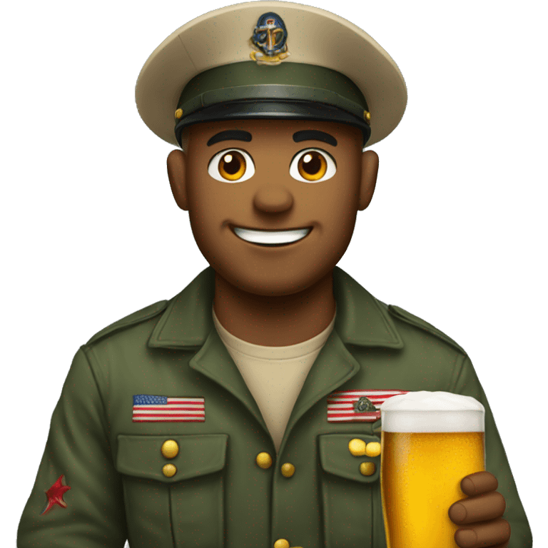 Marine with beer emoji