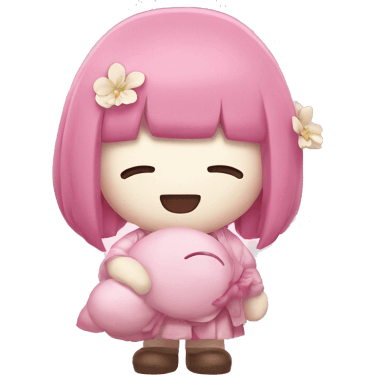 mellotune from Sanrio holding Sakura  emoji