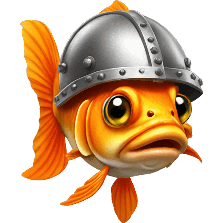 Goldfish wearing Viking helmet emoji