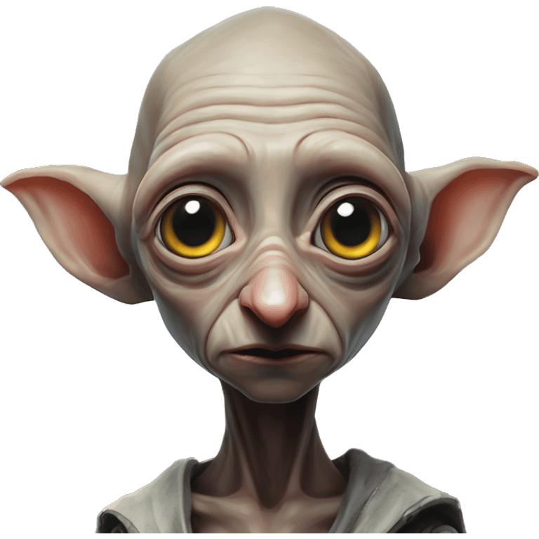 Cyberpunk dobby in Polestar style, oil paint, mysterious eyes, intricate lips, masterpiece portrait, beautiful, desirable, logical emoji