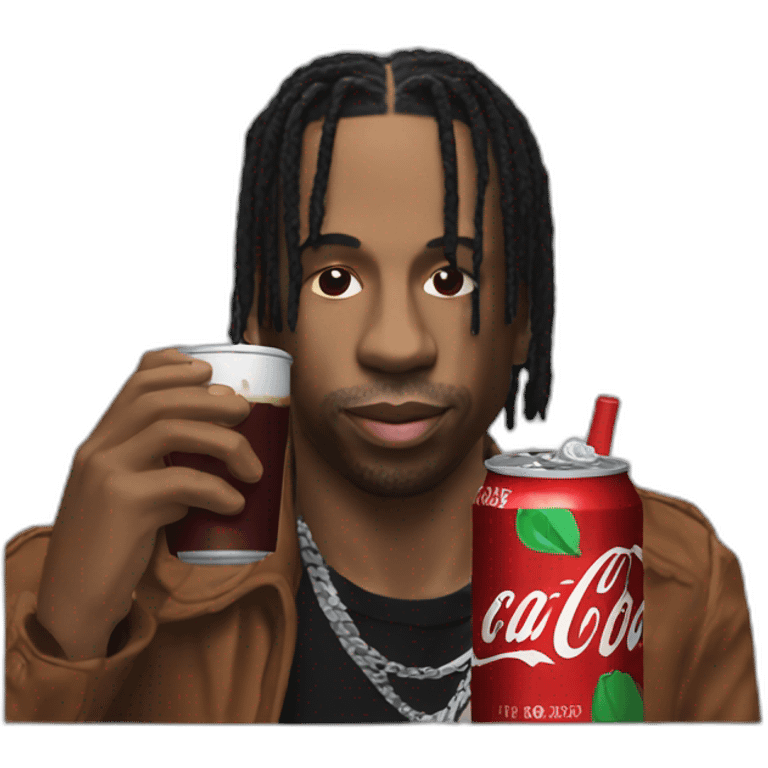 Travis Scott Drinks Coke Chery emoji