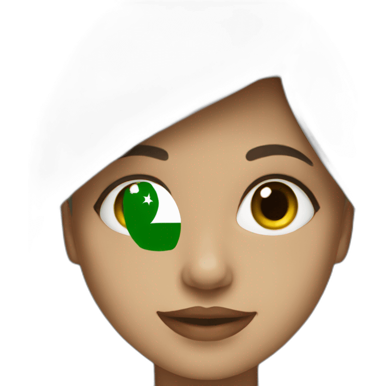 Girl with an algerian flag emoji