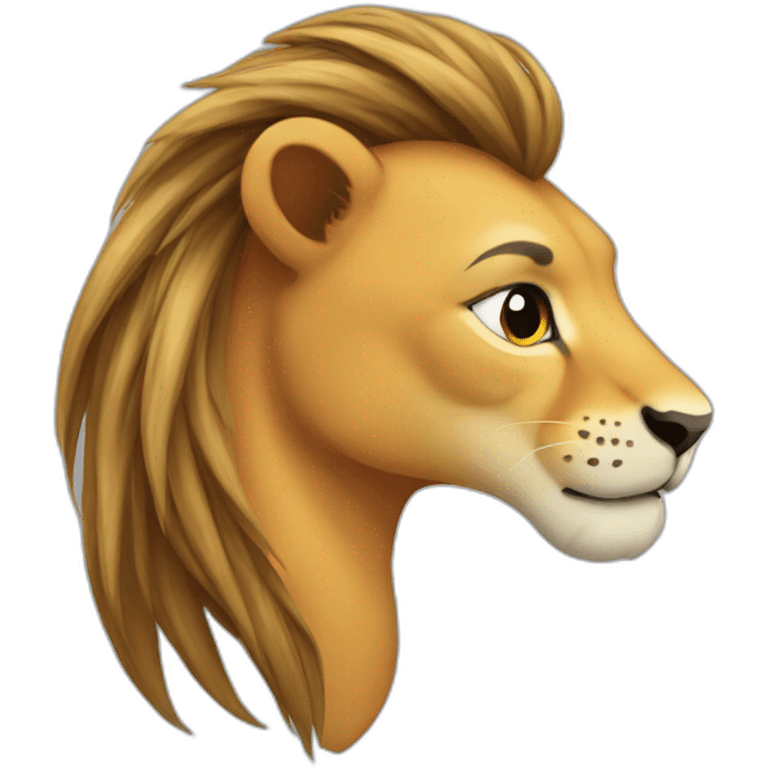 ponytail lion emoji