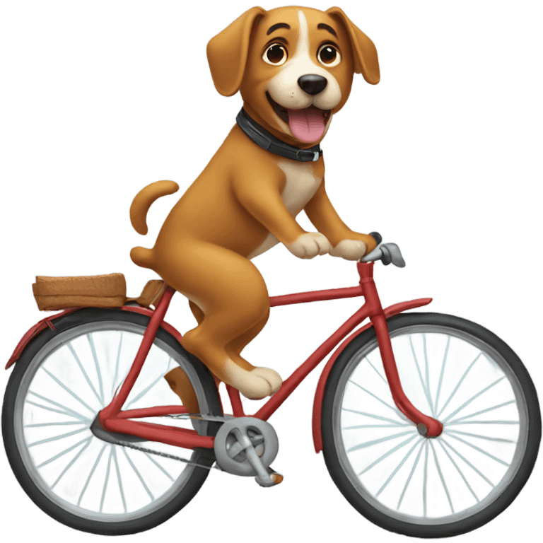 Dog riding a bike emoji