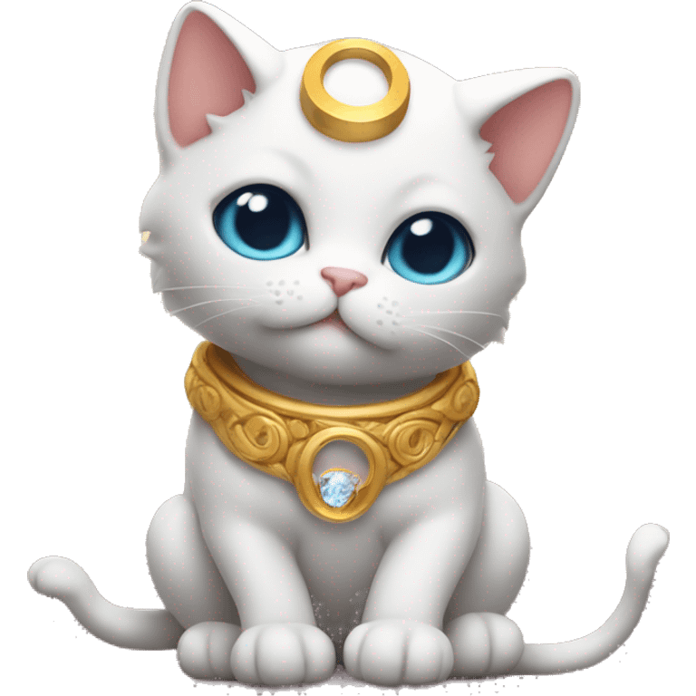 Cute Cat god with wings and a ring above its head  emoji