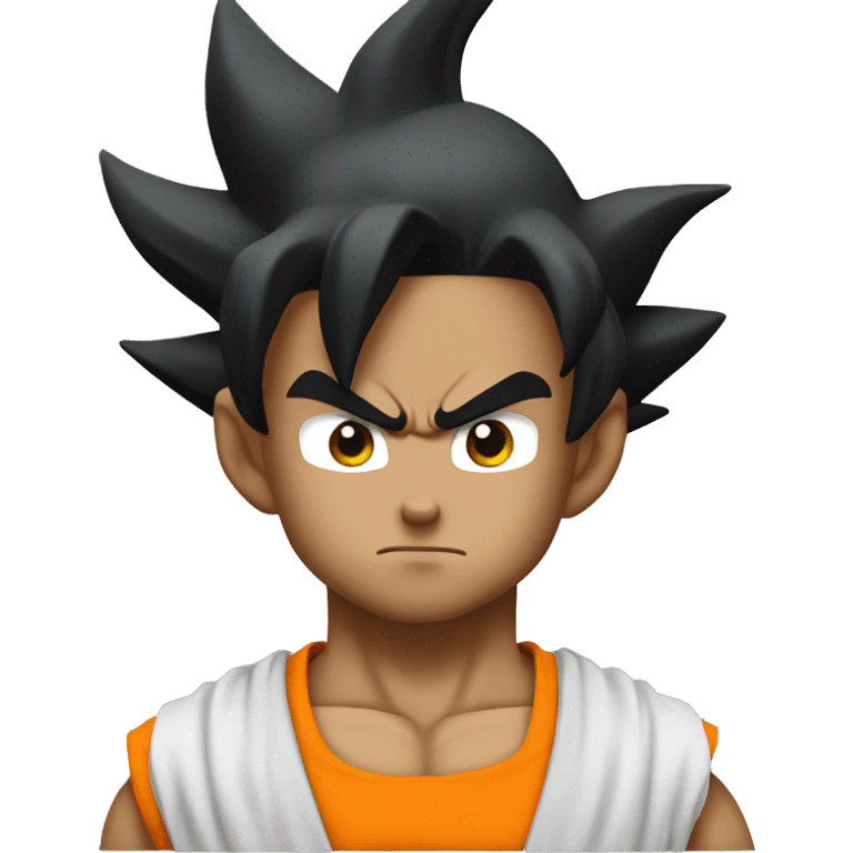 Son Goku with a serious face emoji