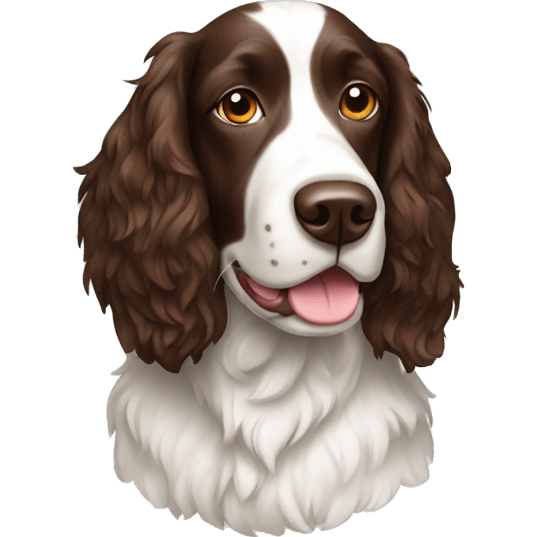 Liver and white springer spaniel dog emoji