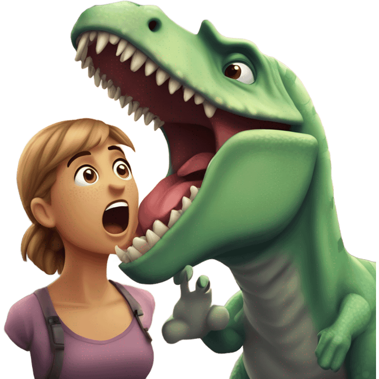 Dinosauria enamorada de dinosaurio emoji