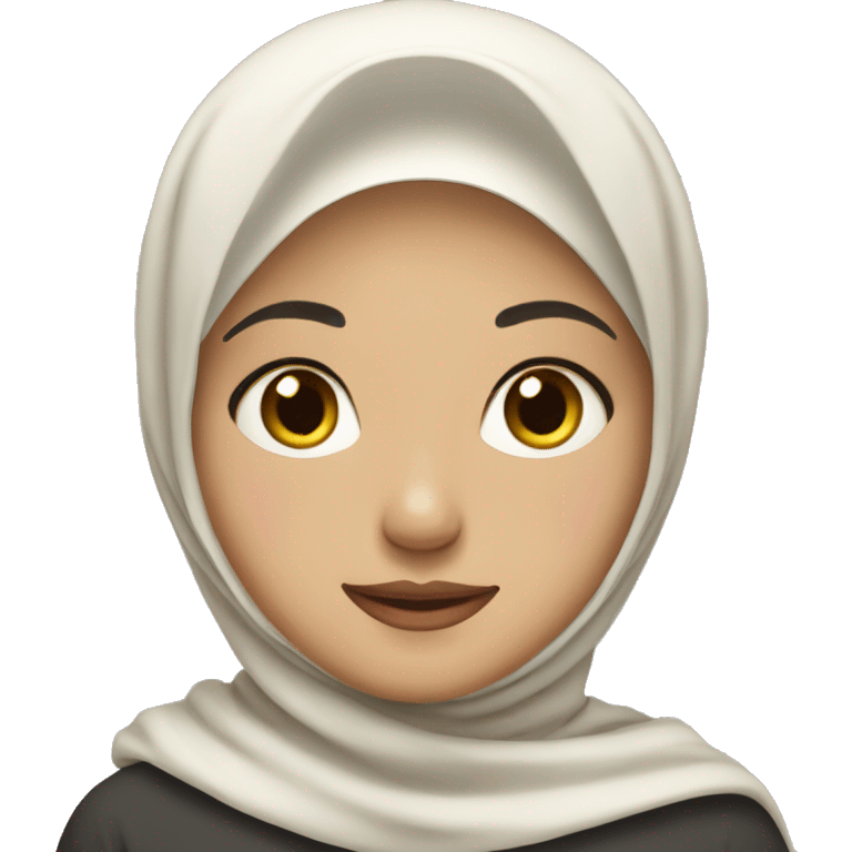 asian girl with cream hijab emoji