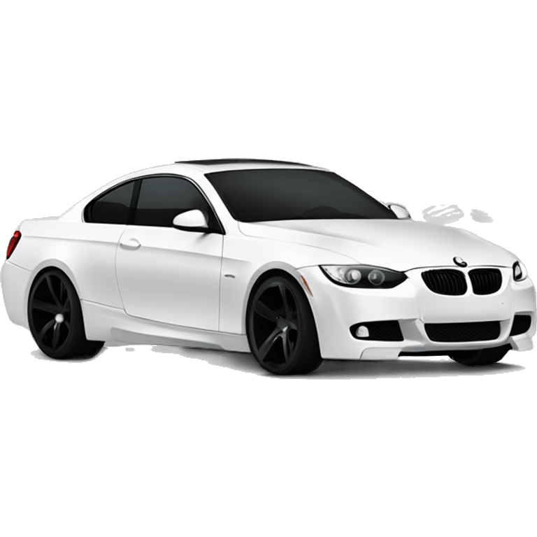 White bmw coupe 335i with 20s as wheels and tinted emoji