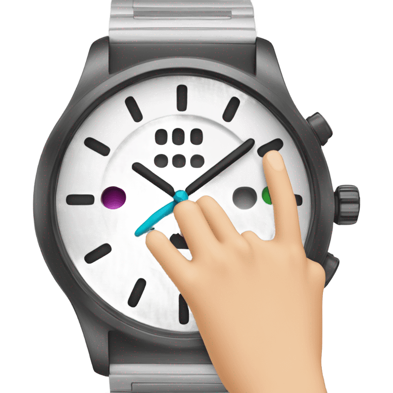  a finger on a watch  emoji