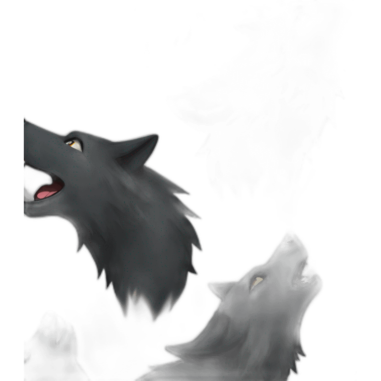 Black wolf howling  emoji