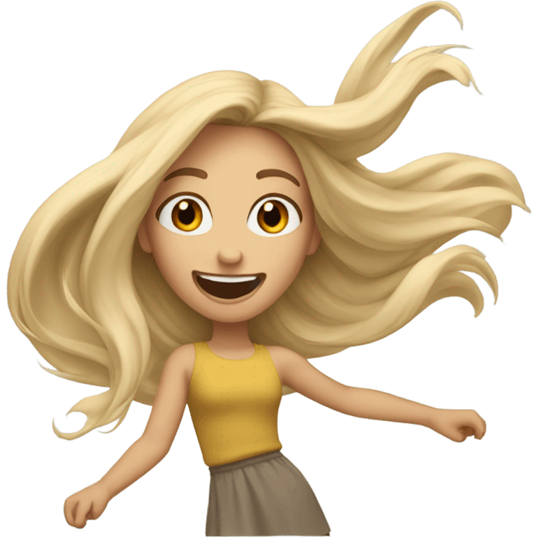 Blonde girl flipping her hair emoji