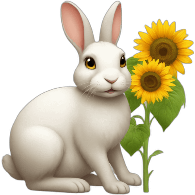 Rabbit with a sunflower emoji