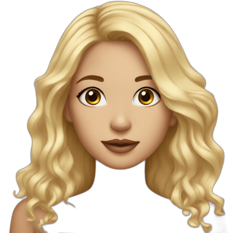 beautiful girl with blonde hair and black eyes named holly emoji