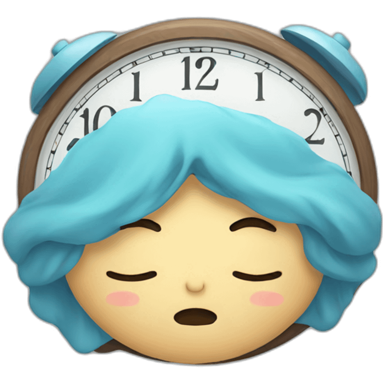 sleep face with clock sticker emoji