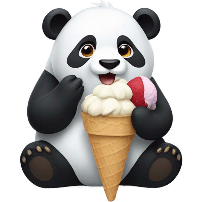 Panda eating ice cream emoji