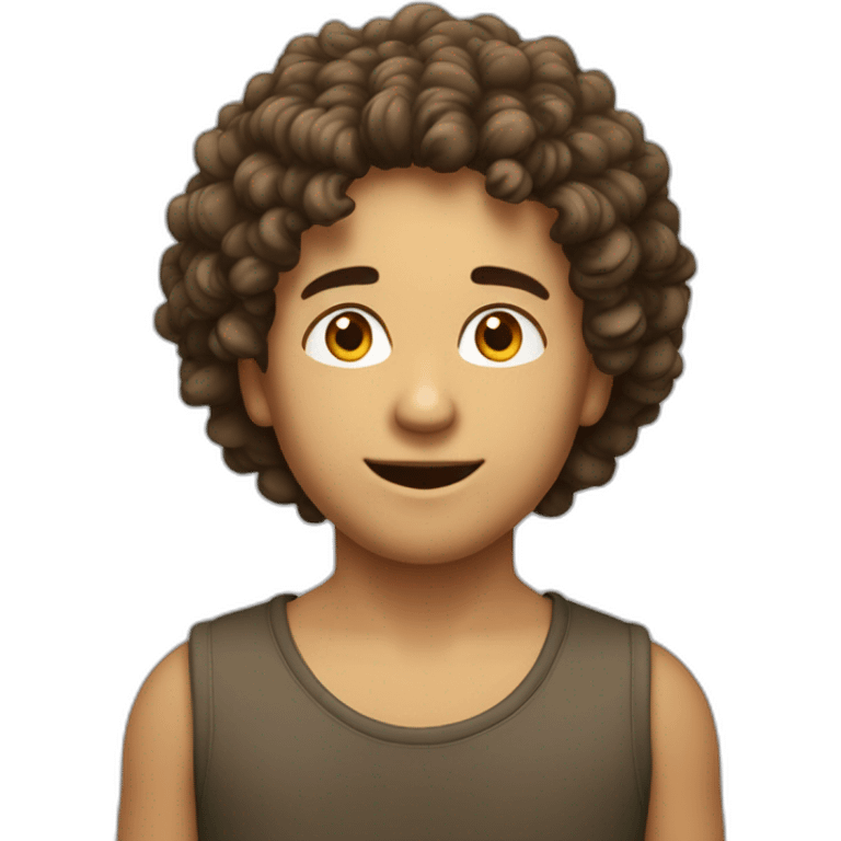 Joli garçon beun au cheveux bouclés  emoji