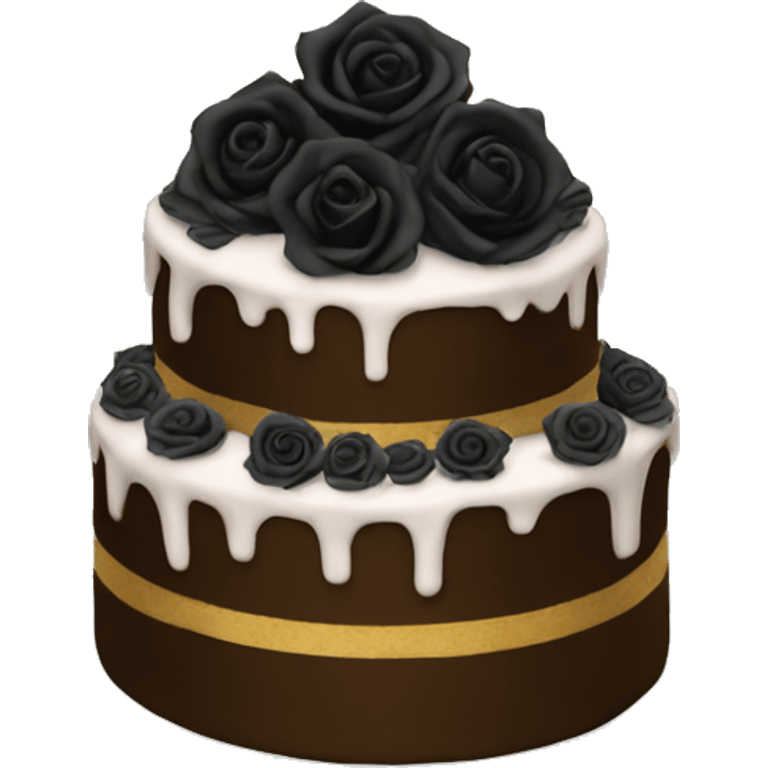 Cake with black roses emoji