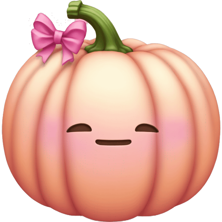 Light pink soft  Pumpkin with a pink bow emoji