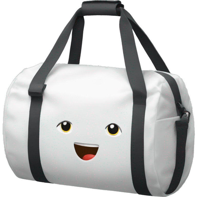 white shoulder gym bag emoji