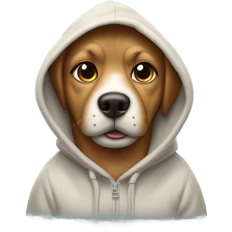 Dog wearing a hoodie emoji