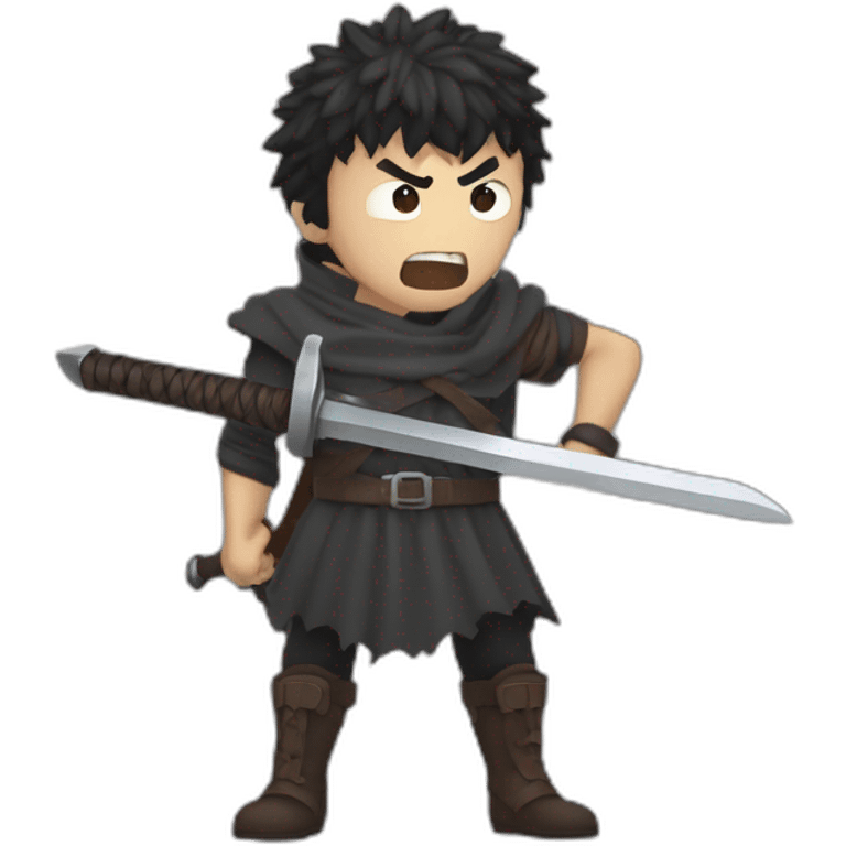 angry berserk guts carrying huge sword without guard emoji